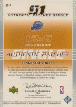 2003-04 SP Game Used - Authentic Patches #JS-P John Stockton Back
