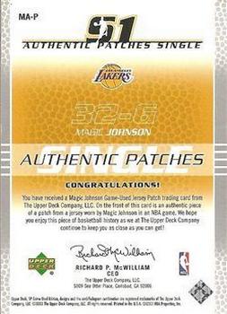 2003-04 SP Game Used - Authentic Patches #MA-P Magic Johnson Back