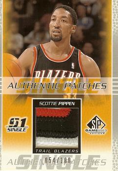 2003-04 SP Game Used - Authentic Patches #SP-P Scottie Pippen Front
