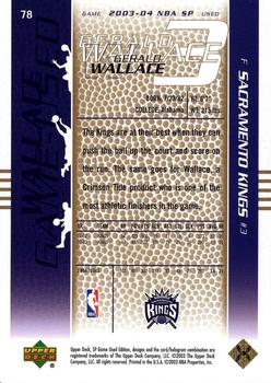 2003-04 SP Game Used - Gold #78 Gerald Wallace Back