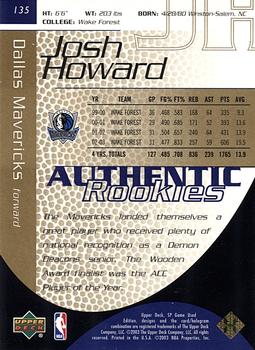 2003-04 SP Game Used - Gold #135 Josh Howard Back