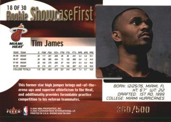 1999-00 Flair Showcase - Rookie Showcase #18 Tim James Back