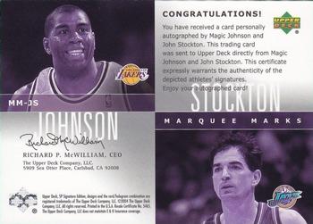 2003-04 SP Signature Edition - Marquee Marks #MM-JS Magic Johnson / John Stockton Back
