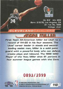 1999-00 Fleer Focus #118 Andre Miller Back