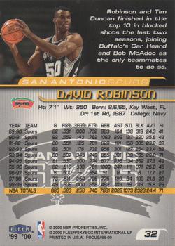 1999-00 Fleer Focus #32 David Robinson Back