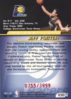 1999-00 Fleer Focus #108 Jeff Foster Back