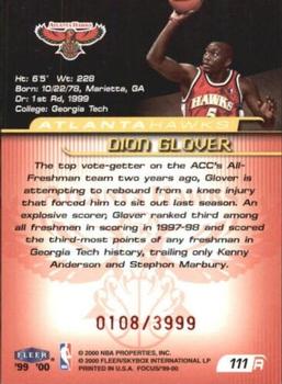 1999-00 Fleer Focus #111 Dion Glover Back