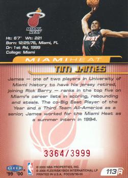 1999-00 Fleer Focus #113 Tim James Back
