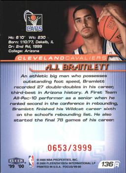 1999-00 Fleer Focus #136 A.J. Bramlett Back