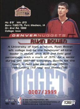 1999-00 Fleer Focus #138 Ryan Bowen Back