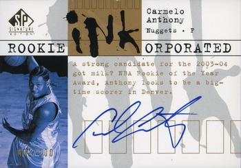 2003-04 SP Signature Edition - Rookie INKorporated #RI-CA Carmelo Anthony Front