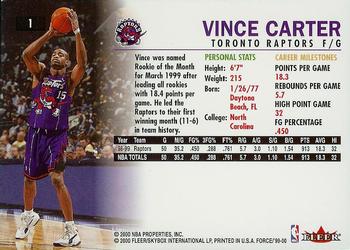 1999-00 Fleer Force #1 Vince Carter Back