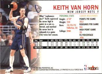1999-00 Fleer Force #3 Keith Van Horn Back