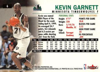 1999-00 Fleer Force #6 Kevin Garnett Back