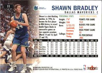 1999-00 Fleer Force #11 Shawn Bradley Back