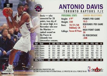 1999-00 Fleer Force #22 Antonio Davis Back
