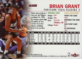 1999-00 Fleer Force #27 Brian Grant Back