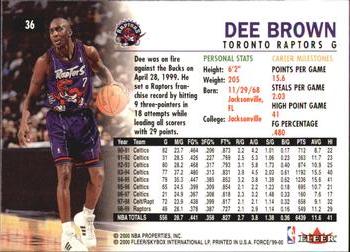 1999-00 Fleer Force #36 Dee Brown Back