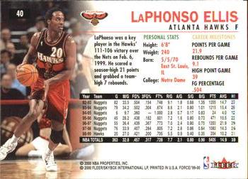 1999-00 Fleer Force #40 LaPhonso Ellis Back