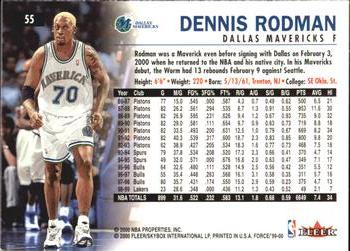 1999-00 Fleer Force #55 Dennis Rodman Back