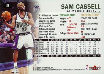 1999-00 Fleer Force #56 Sam Cassell Back