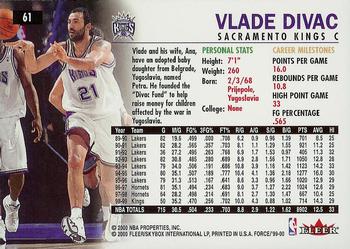 1999-00 Fleer Force #61 Vlade Divac Back