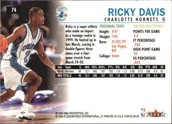 1999-00 Fleer Force #74 Ricky Davis Back