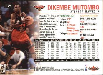 1999-00 Fleer Force #129 Dikembe Mutombo Back