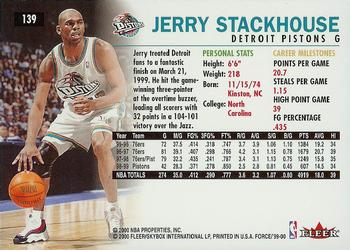 1999-00 Fleer Force #139 Jerry Stackhouse Back