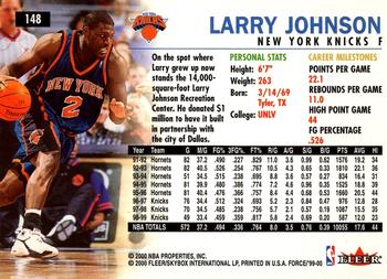 1999-00 Fleer Force #148 Larry Johnson Back