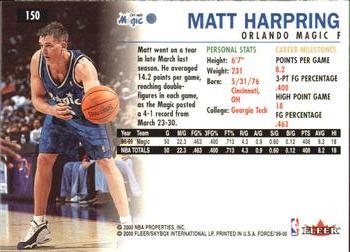 1999-00 Fleer Force #150 Matt Harpring Back