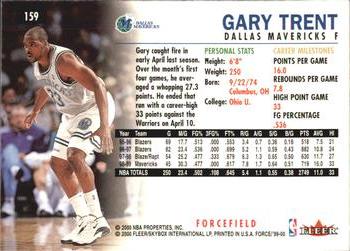 1999-00 Fleer Force #159 Gary Trent Back
