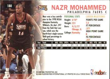 1999-00 Fleer Force #180 Nazr Mohammed Back