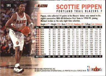 1999-00 Fleer Force #191 Scottie Pippen Back