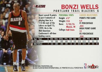 1999-00 Fleer Force #196 Bonzi Wells Back