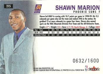 1999-00 Fleer Force #215 Shawn Marion Back
