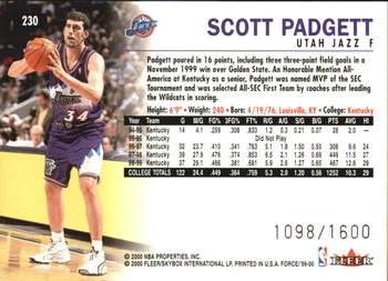 1999-00 Fleer Force #230 Scott Padgett Back