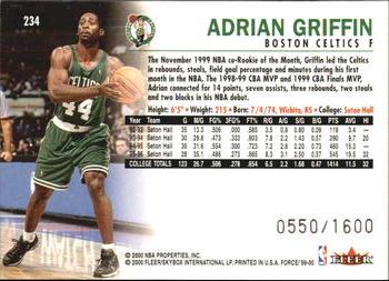 1999-00 Fleer Force #234 Adrian Griffin Back