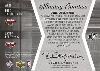 2003-04 SPx - Winning Materials Combos #WC26 Theo Ratliff / Jason Terry Back