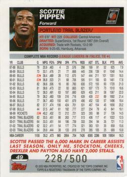 2003-04 Topps - Black #49 Scottie Pippen Back
