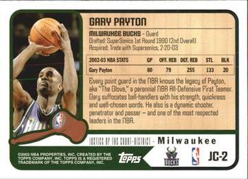 2003-04 Topps - Justice of the Court #JC-2 Gary Payton Back