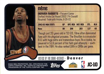 2003-04 Topps - Justice of the Court #JC-10 Nene Back
