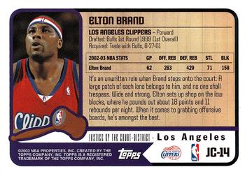 2003-04 Topps - Justice of the Court #JC-14 Elton Brand Back