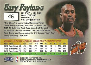 1999-00 Fleer Mystique #46 Gary Payton Back