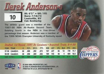 1999-00 Fleer Mystique #10 Derek Anderson Back