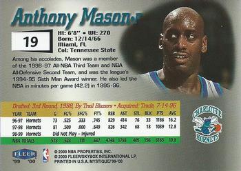1999-00 Fleer Mystique #19 Anthony Mason Back