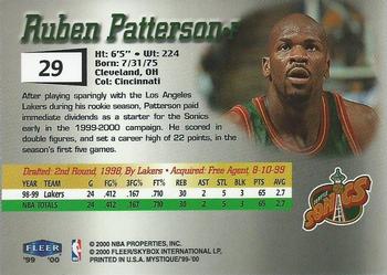 1999-00 Fleer Mystique #29 Ruben Patterson Back