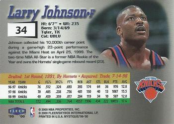 1999-00 Fleer Mystique #34 Larry Johnson Back