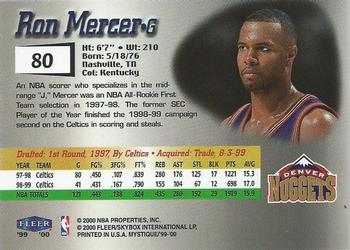 1999-00 Fleer Mystique #80 Ron Mercer Back