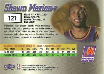 1999-00 Fleer Mystique #121 Shawn Marion Back